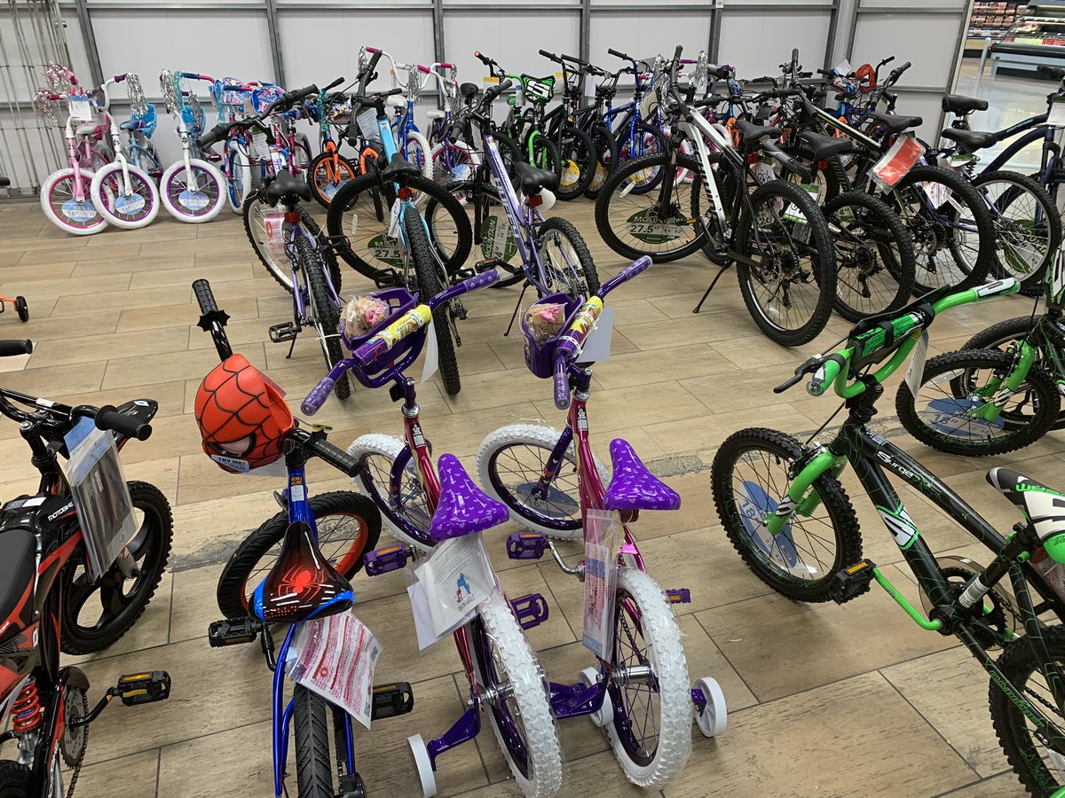 TangierCircus's tweet photo. We are celebrating our circus bike winners! The Great Bicycle Giveaway is our way of saying THANK YOU for your support of the #TangierCircus. We drew more than 60 winners and the pickup is this weekend at @Walmart! So fun to see the kids pick out their new bike! https://t.co/QcFOk0Rpp6