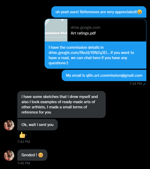qilin_artz's tweet photo. Hey guys, just FYI @mayurmahla741 <- this is a scam account, do not trust any commission request from this person or similar. Recently scams are surely very patient🙄They can have a chat with you for a couple of hours to send you a malicious link. 

#ArtCommission #artcommunity https://t.co/YMzAtawH0r