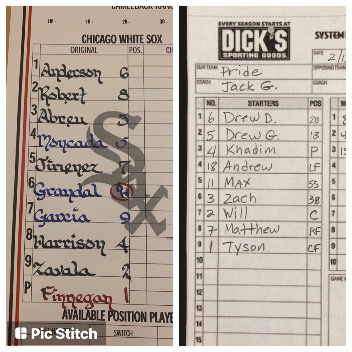 CoachSutor's tweet photo. What I think my lineup cards look like vs what they actually are. #BaseballCoachLife https://t.co/oQiYTkinr9