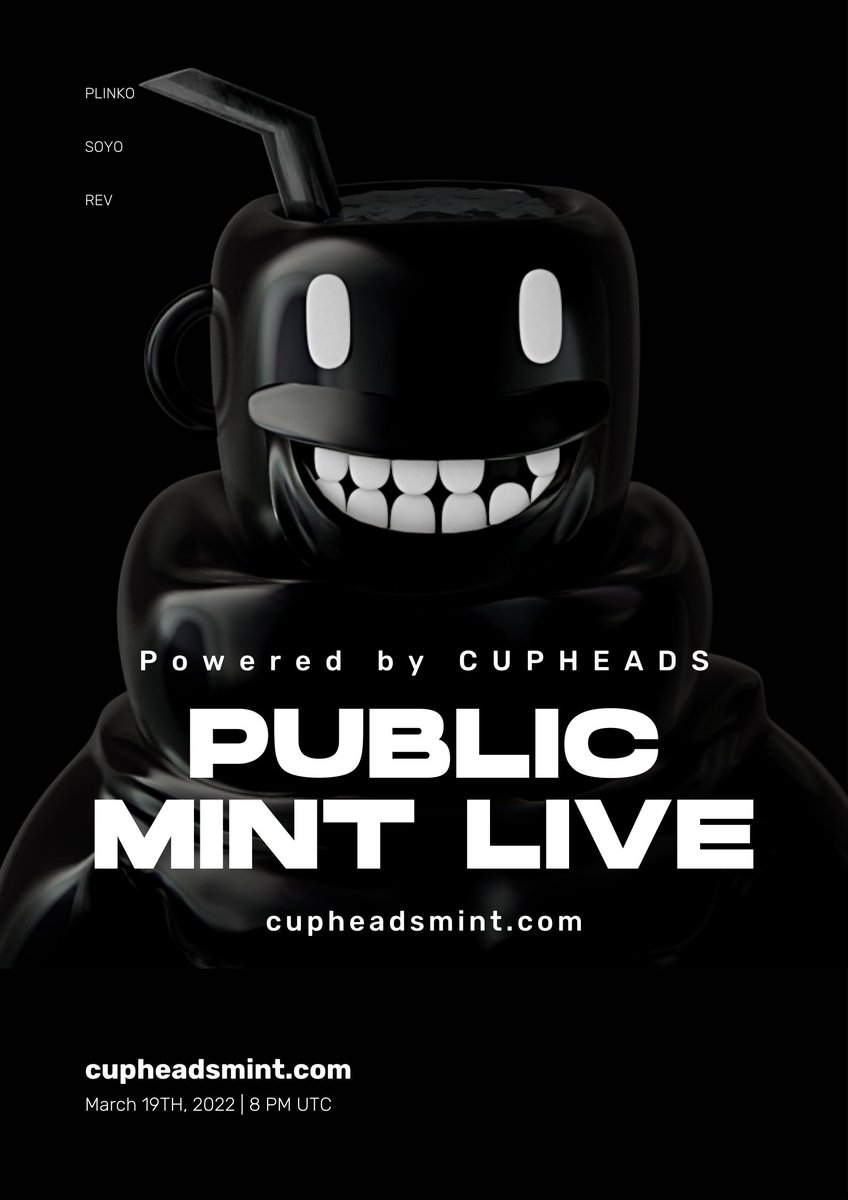🚨PUBLIC MINT IS LIVE 🚨

cupheadsmint.com

cupheadsmint.com

cupheadsmint.com