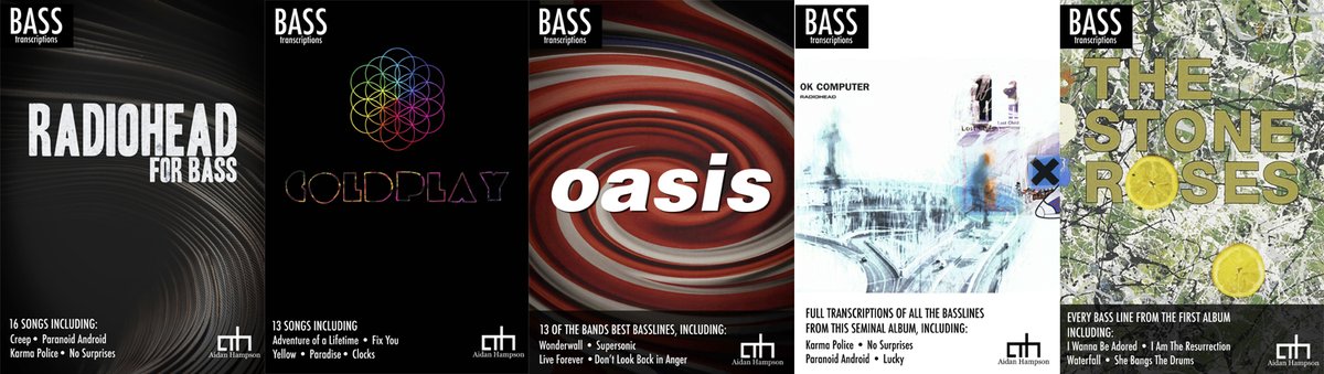 Britpop Bands - 5 New Bass eBooks
Coldplay, Oasis, Radiohead, and The Stone Roses
For more info on these and more, visit 
ow.ly/shW750InuGx