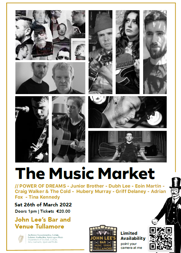 Great to see so much top entertainment back in Offaly after our long hiatus! 🎶🎶 @JoeleesB are hosting The Music Market on March 26th! Fantastic line-up ... but you need a ticket! Find info at leesbar.ie/events/the-mus… #VisitOffaly #irelandshiddenheartlands @Failte_Ireland