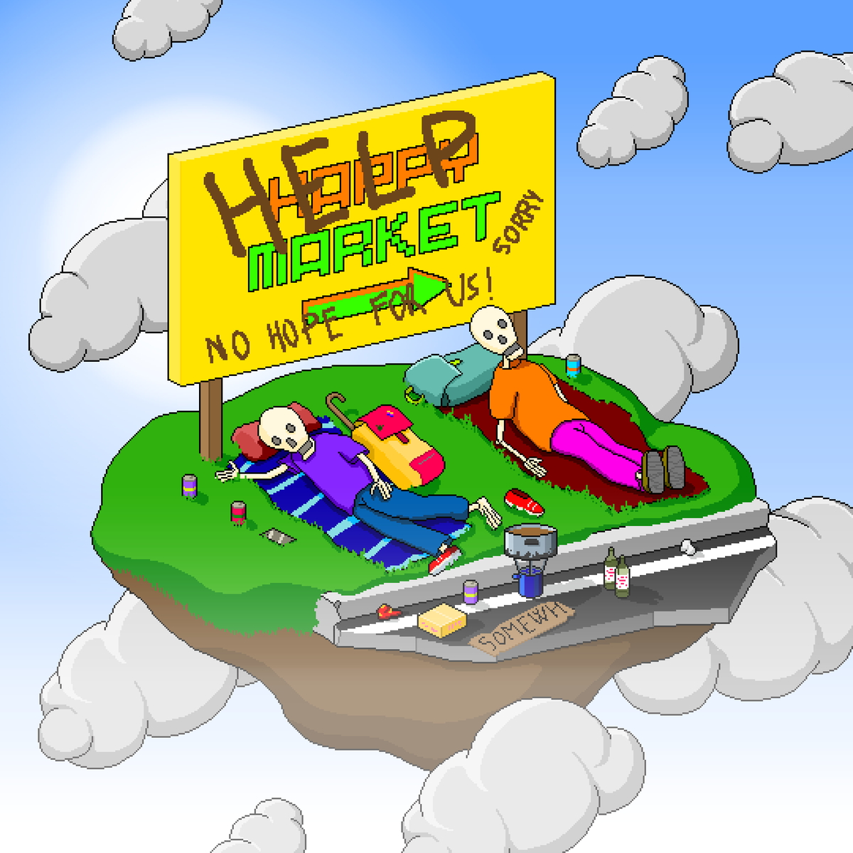 Have you visited my Lost Clouds yet? Nobody survived here ... 💀💀😅

Two editions of the 621 are still available, don't miss them!

knownorigin.io/gallery/716400…