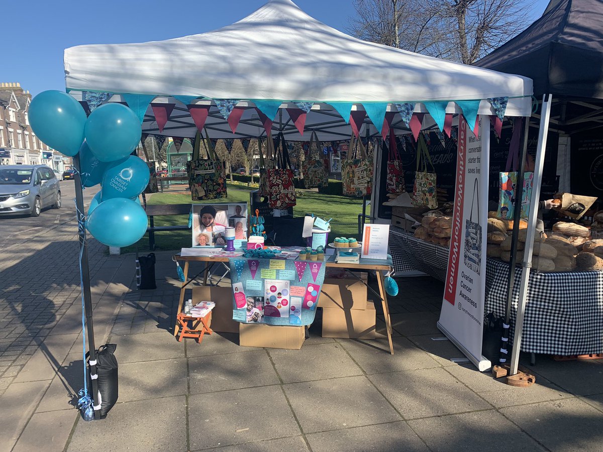 Ovarian_C_Girl's tweet photo. #OvarianCancerAwarenessMonth Held a stall on Harpenden High Street today raising awareness &amp; funds for @TargetOvarian Beautiful day for it. I’m so tired &amp; my feet ache but good &amp; sometimes heart tugging conversations. #OvarianCancer #TurnTheTownTeal https://t.co/Nai6zN5qNX