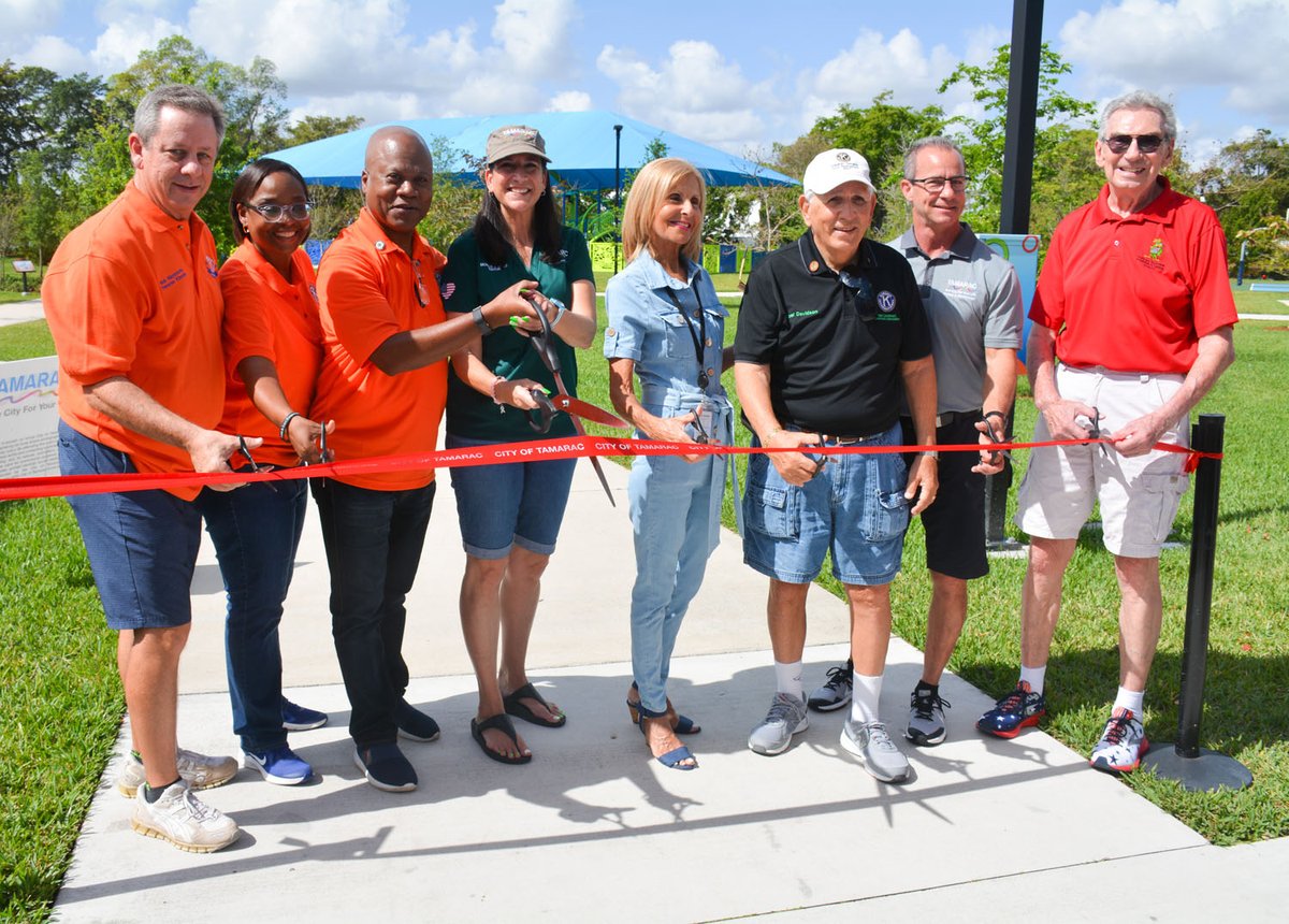 CityofTamarac's tweet photo. Today, the City of Tamarac unveiled the new Story Trail during a ribbon-cutting ceremony at Waters Edge Park.
Nearly 200 residents and neighbors of all ages enjoyed the outdoors while reading a children’s book together along the quarter-mile trail. https://t.co/lnjhdAIq9S