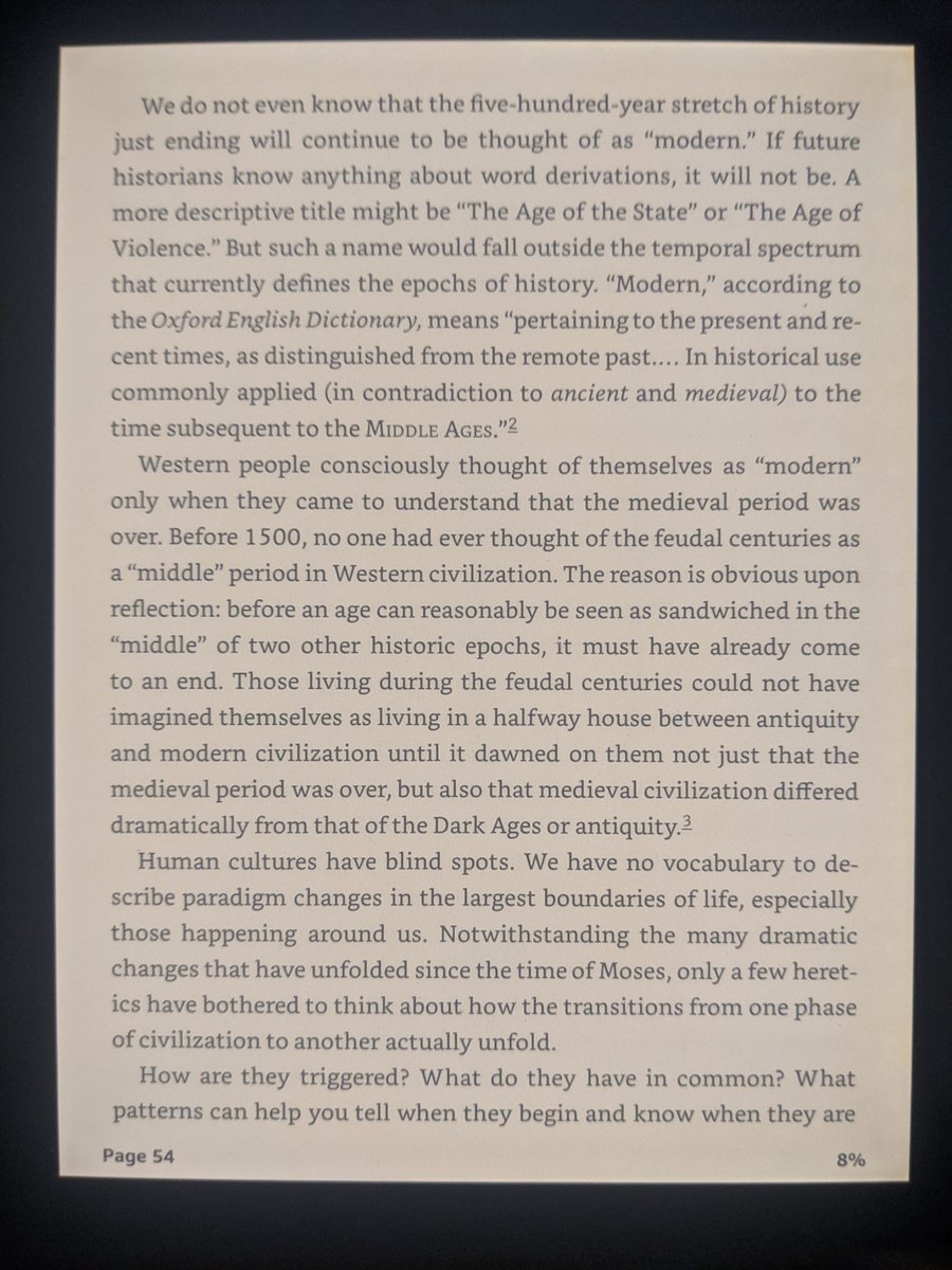 The irony of describing the current state of history as postmodern occurs to me

Any society obsessed w being postmodern is more likely to be premodern, when viewed from the future by the historians of that epoch