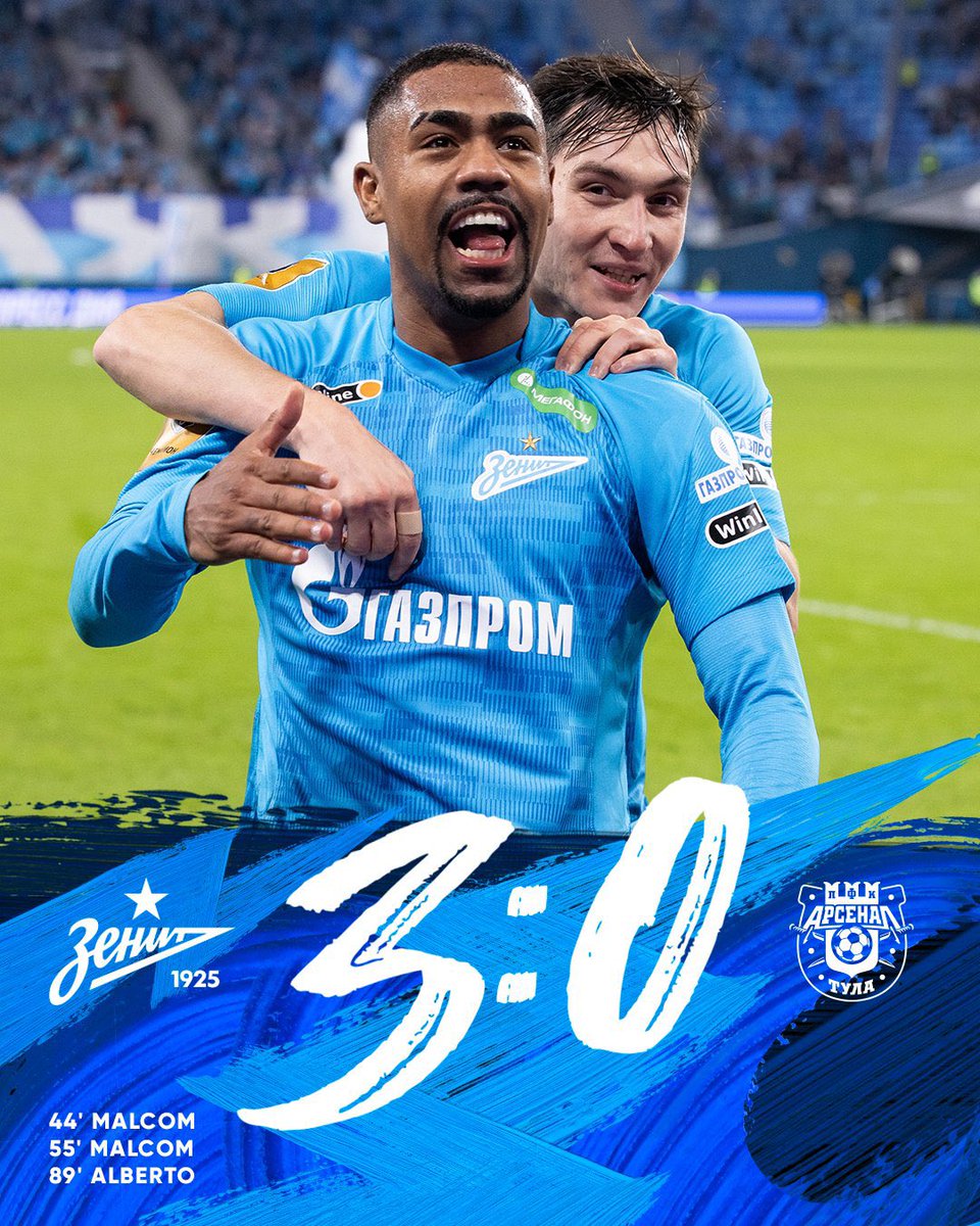 fczenit_de's tweet photo. Wichtiger Heimsieg gegen Arsenal dank der Tore von Malcom und Yuri Alberto! 

#ZenitArsenal 3-0 | #RPL https://t.co/6fJesy7TAR
