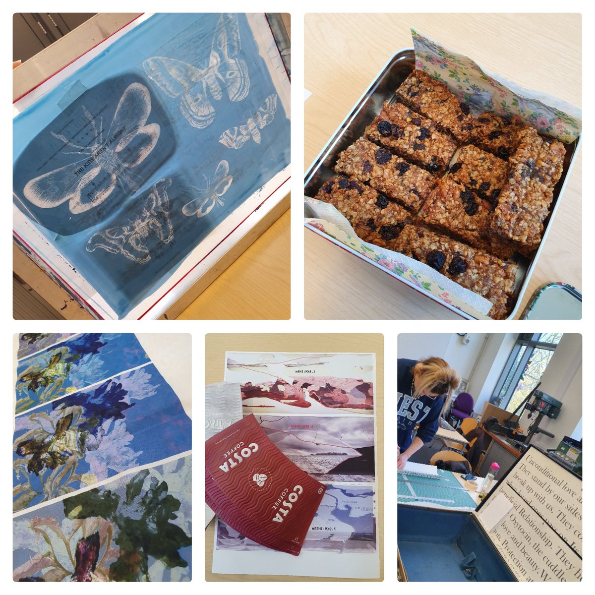 Friday fun- #silk to #suitcases, sublimation to silkscreen &amp; the homemade flapjack not bad either #art #artistsontwitter #astound22