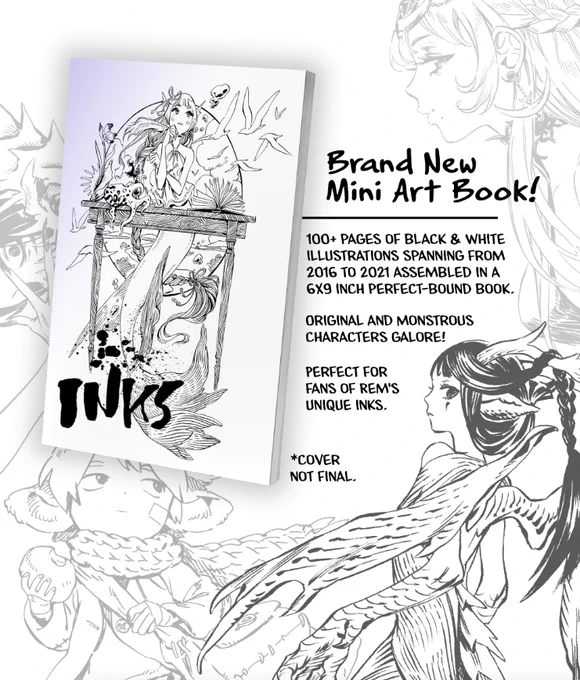 Just wanted to point out that the crowdfunding for the fancy ver. of Devil's Candy Book 2 also funds a new artbook... i just had so many pics from past inkt*bers and etc and it ended up making a decent sized book!🖤 