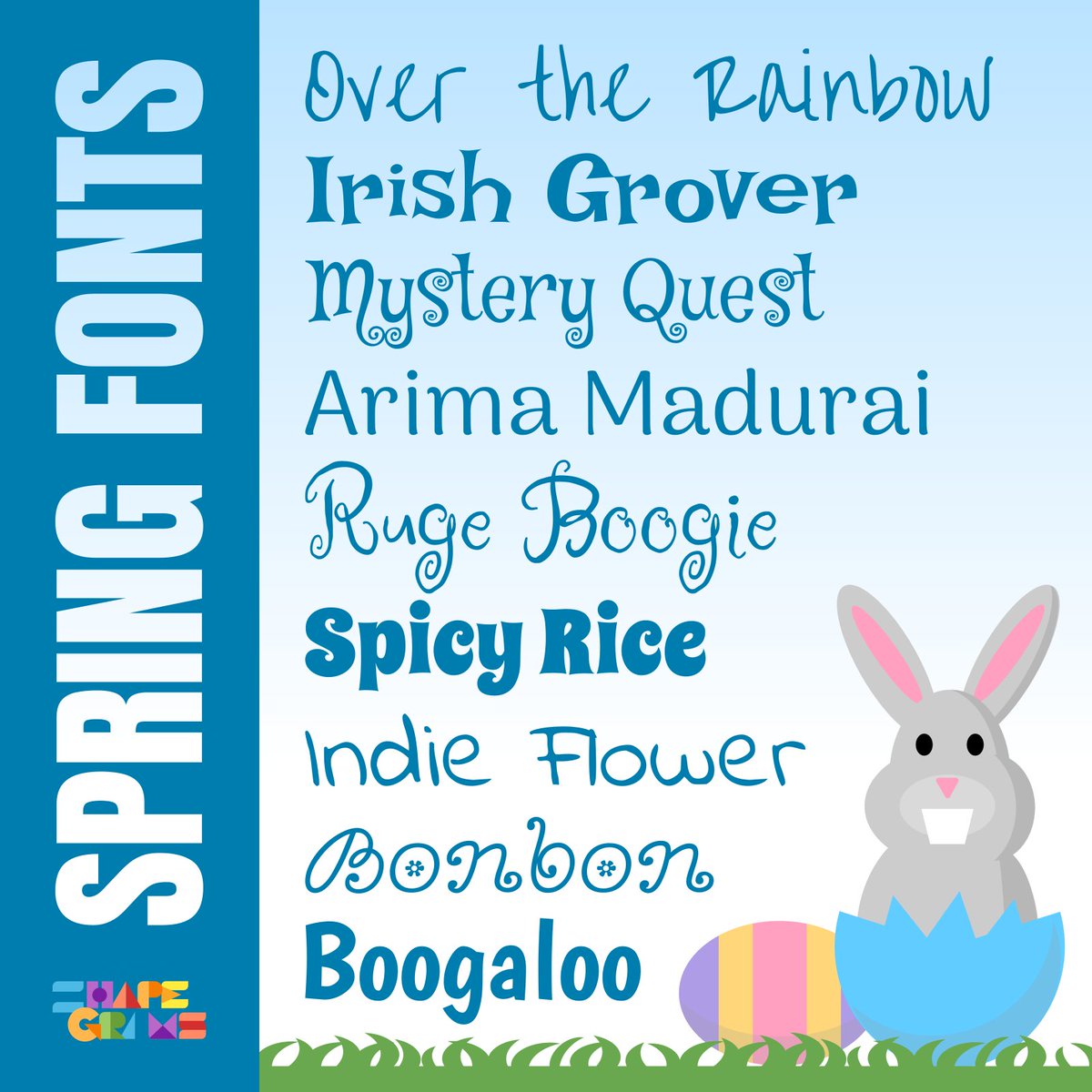 shapegrams's tweet photo. Spring is here in the Northern Hemisphere! Celebrate with these fonts—available for free in Google Workspace and downloadable at https://t.co/AAWrgI93Lj.
#SpringCUE #SpringCUE22 #WeAreCUE #EdTech https://t.co/9bm0awuPIO