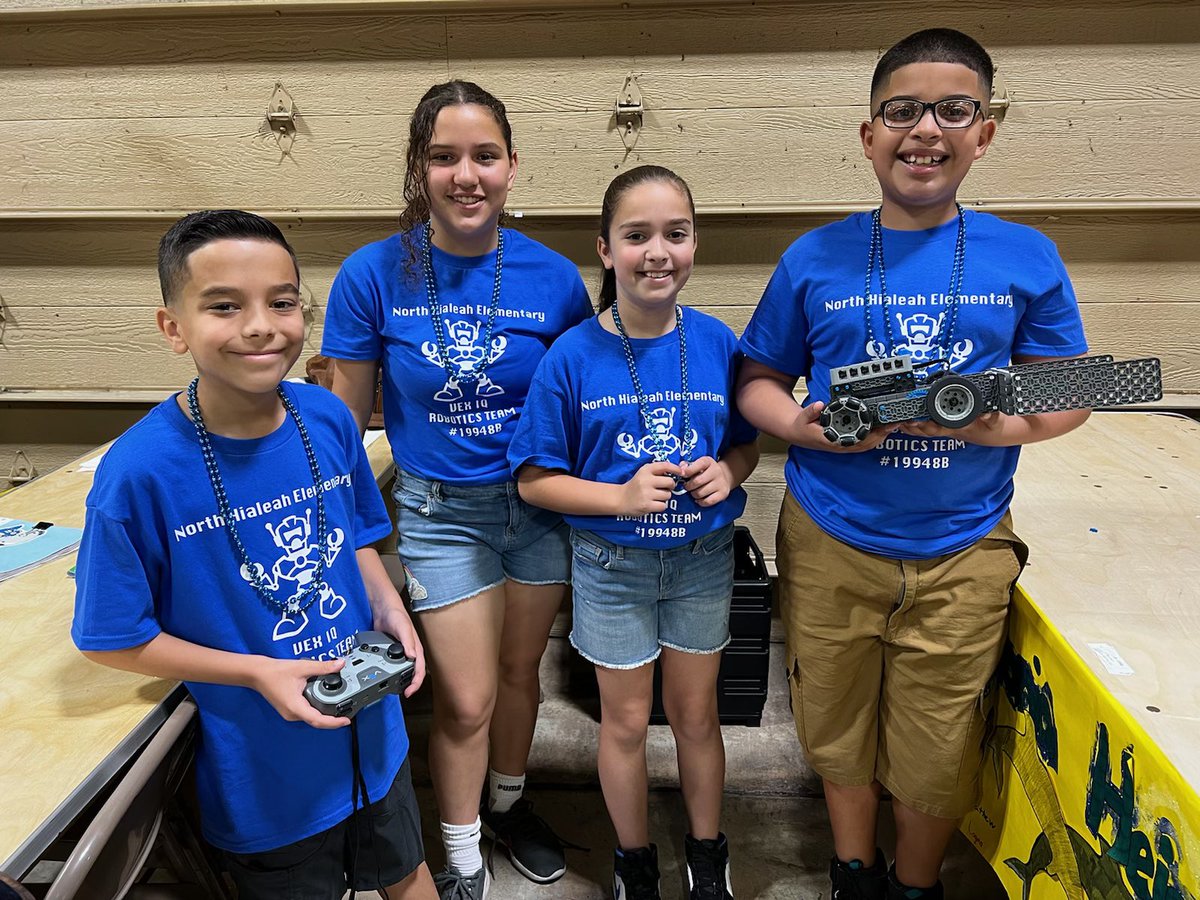 NorthHialeah's tweet photo. @NorthHialeah Robotics team claims first place at the Vex at the Fair competition. EAGLES soaring high!!! @MDCPSSTEAM @MDCPSNorth @MDCPS @SuptDotres https://t.co/yUdNrc2FsE
