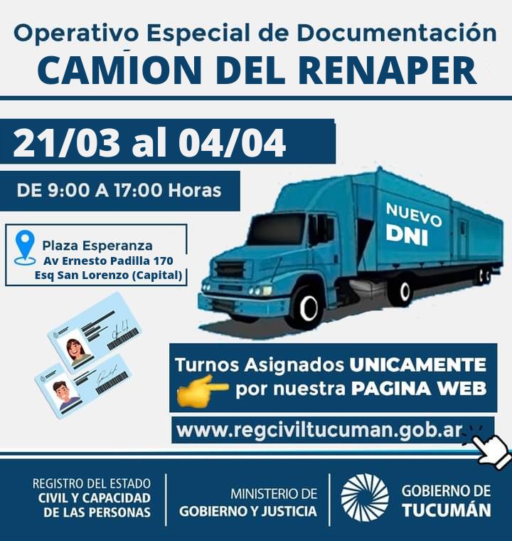 desmayarse tímido Erudito Registro Civil Tuc on Twitter: "⚠️ NUEVO OPERATIVO DE DOCUMENTACIÓN EN CAPITAL | LLEGA EL CAMIÓN DEL RENAPER 📌 Entre los días 21 de Marzo hasta el día 4 de abril, se desmayarse tímido Erudito Registro Civil Tuc on Twitter: "⚠️ NUEVO OPERATIVO DE DOCUMENTACIÓN EN CAPITAL | LLEGA EL CAMIÓN DEL RENAPER 📌 Entre los días 21 de Marzo hasta el día 4 de abril, se