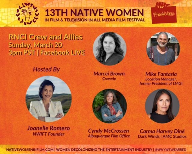 TheLMGI's tweet photo. RNCI's virtual 13th NATIVE WOMEN IN FILM festival from 3/20-3/24/22 at https://t.co/O0BNnMC7VN. 
Sunday, March 20 at 3pm PST on Facebook- top Industry professionals share about hiring of Native Indigenous talent what it will take for the industry to be more inclusive. https://t.co/xMnLGIb9x1