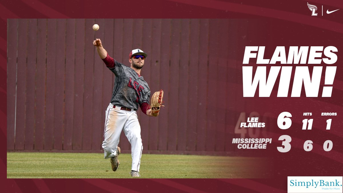 LeeUBaseball's tweet photo. The Mayorβ’οΈ knocked in a couple runs, and Sam Fulton closes it out with a three-inning save as the #FlamesWin Game 2! #FiredUp https://t.co/7G8c4kdfgB
