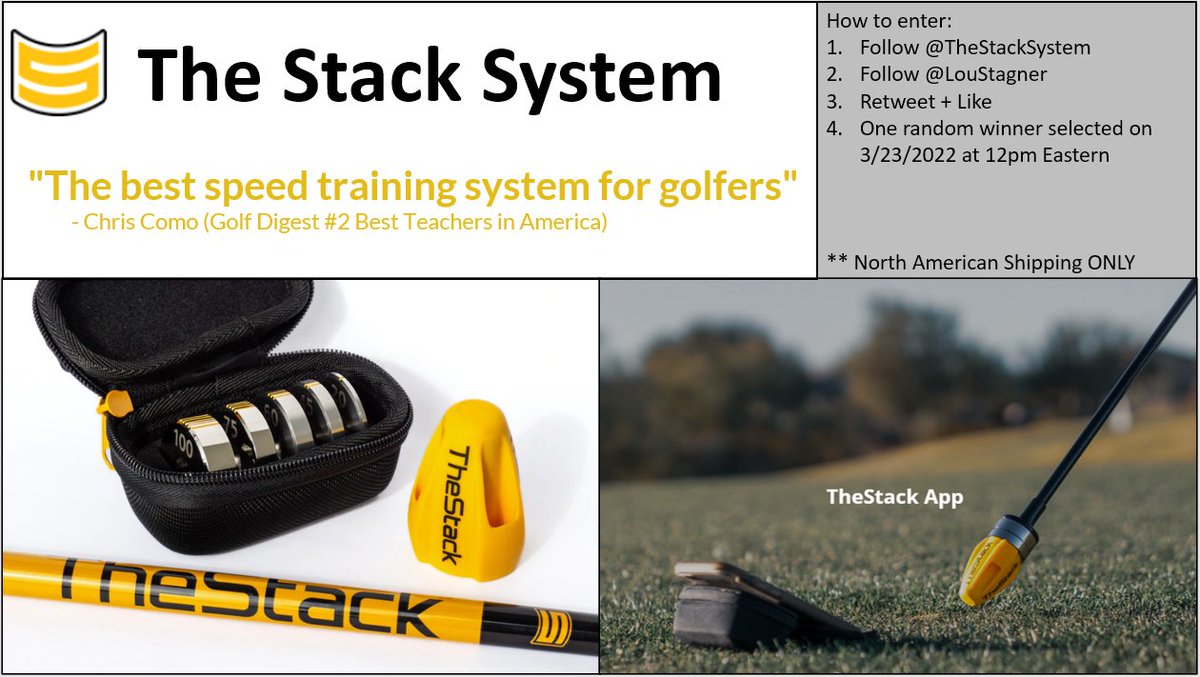 LouStagner's tweet image. 🚨CONTEST ALERT!🚨

Do you want to add distance?

Enter to win a free @TheStackSystem! 

This WILL help you hit it longer. 

1. Follow @TheStackSystem &amp;amp; @LouStagner 
2. Retweet + Like

One random winner selected 3/23/22 at 12pm EST. 

North American shipping only.