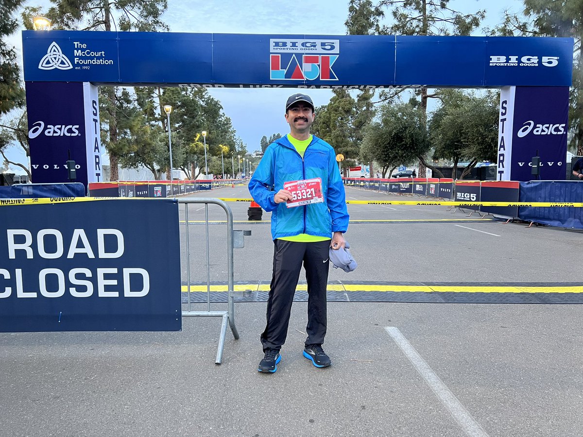 BernieC7's tweet photo. I finished the LA Big 5K in 24:13. Definitely the hilliest 5K I have run. Something just felt wrong about starting at the same place as the LA Marathon the day before and running a 5K instead of the marathon. Ha-ha! Good luck to all of the marathon runners tomorrow! #labig5k https://t.co/ezfPW9nemY
