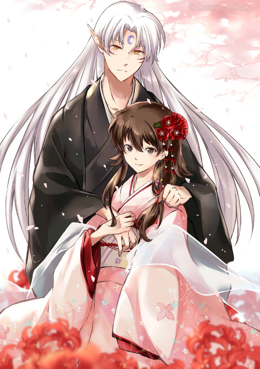 DamucoChan's tweet photo. This is my contribution to the  #SessRinEternity / #生而爱铃 48 Hour Relay Race!

✨🌙🎐 When the cherry trees bloom 🎐🌙✨
Please look forward to the works from the next contributor, Noinoi ( @NOI1118 ) 

#3月20日殺りんデー  #SessRin  #殺りん https://t.co/OMi9Cl5m5e