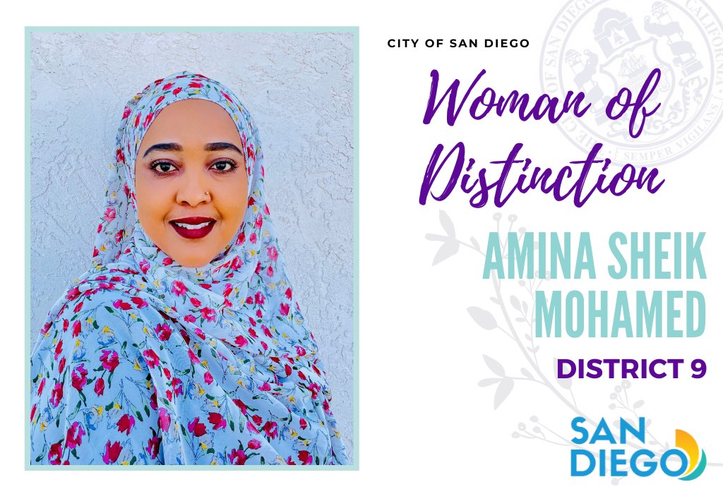 Public Health Advisory Council (@phac_climatesd) on Twitter photo PHAC member Amina Sheik Mohamed was honored as a Woman Of Distinction by Mayor Todd Gloria and the City Council this Women's History Month. Congratulations <a href="/aminasheik/">Amina Sheik Mohamed MPH</a> and thank you for your incredible work in the community! ucsdcommunityhealth.org/news/ucsd-cch-… PHAC member Amina Sheik Mohamed was honored as a Woman Of Distinction by Mayor Todd Gloria and the City Council this Women's History Month. Congratulations <a href="/aminasheik/">Amina Sheik Mohamed MPH</a> and thank you for your incredible work in the community! ucsdcommunityhealth.org/news/ucsd-cch-…