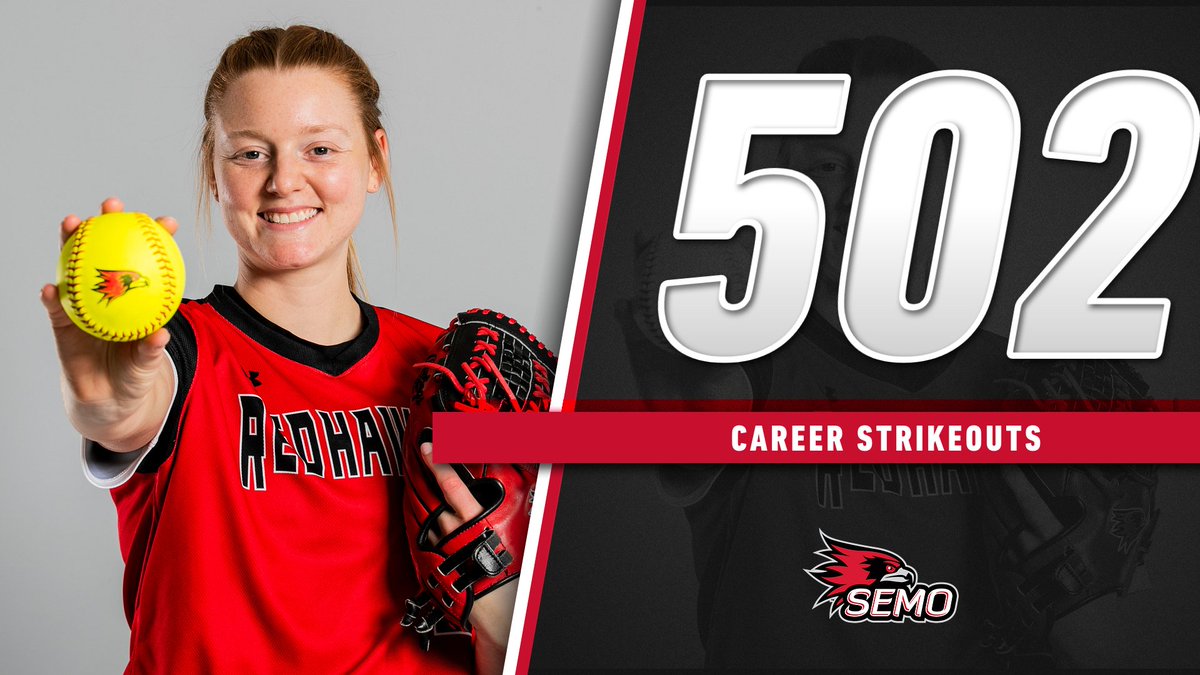 🚨NEW CAREER STRIKEOUT LEADER 🚨
Rachel Rook breaks SEMO's all-time career record!!
Rook surpasses Elaine Fischer's previous mark of 501 from 2005-08. Congratulations Rachel!!