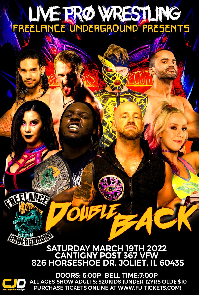 WindyCitySlam's tweet photo. .@WindyCitySlam will be at @FreelanceUndrgd in Joliet. FU champ @CalvinTankman vs. @GPAthinks & FU Indendepent champ @stormgraysonPW vs. @Alan_V_Angels, +@LaynieLuck, @TheMattKnicks, @ProjectMonix #TheBangBros, #PickNPop, @Gunner_Brave & more!
#indiewrestling #FUDoubleBack https://t.co/FpKvU6BFn7