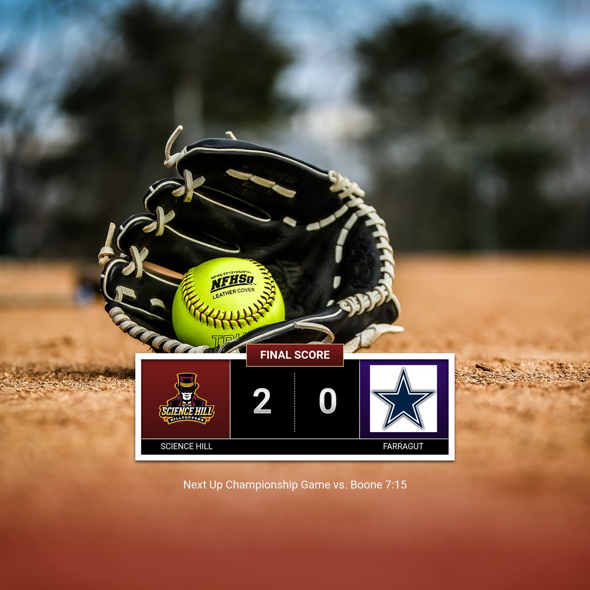 Bree Presnell didn't allow a single run as Science Hill defeated Farragut, allowing just 4 hits &amp; striking out 4. Abigail Taylor &amp; Presnell each managed one hit, &amp; no errors were committed in the field. Toppers will play Boone for the championship @ 7:15pm.