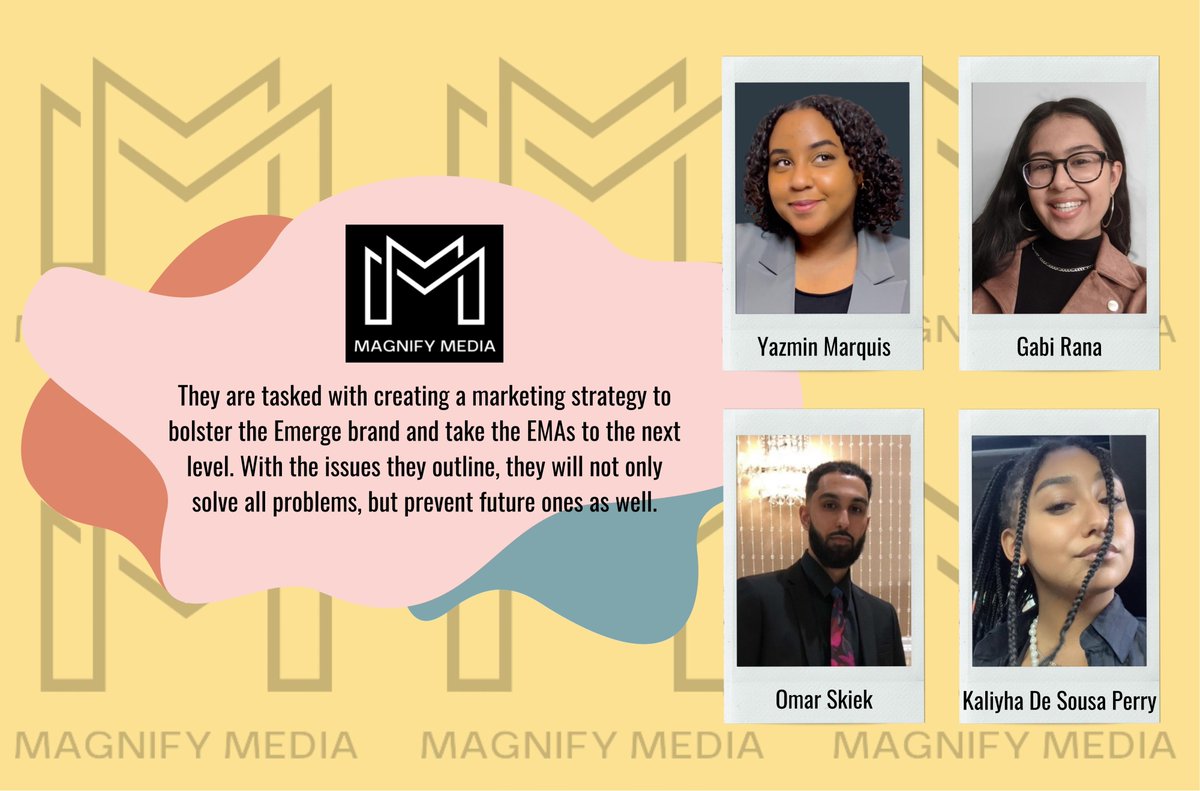 Magnify Media consists of four members: Omar Skiek, Yazmin Marquis, Kaliyha De Sousa Perry and Gabi Rana. They are supporting the Emerge Media Awards in their mission to bolster the Emerge brand. Register for the livestream at emergeconference.ca #Emerge2022