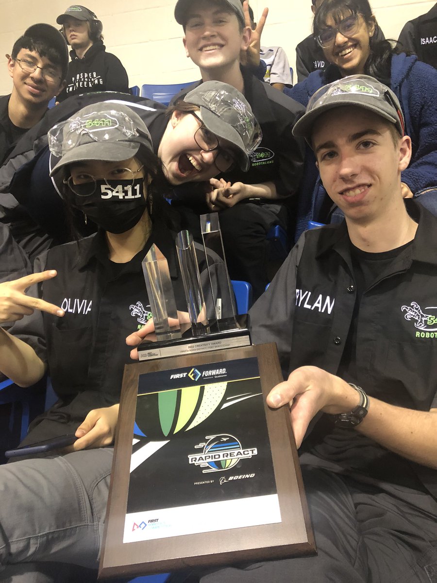 geiterdan's tweet photo. @prosperCTE @ProsperHS @RockHillHS RoboTalons won the Creativity Award for their climbing mechanism- double articulating talon tipped arms!  Go RoboTalons and congratulations Prosper Engineering Team. https://t.co/gwYUBm1Hi9