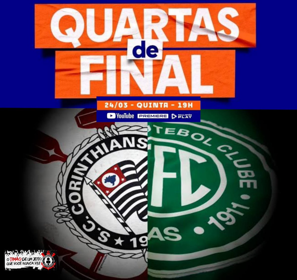 Rodolfo50487980's tweet photo. Quinta feira 19:00 na @NeoQuimicaArena teremos, @Corinthians  x @guaranifc , grande jogo nas quartas de final. https://t.co/4AK38xqX94