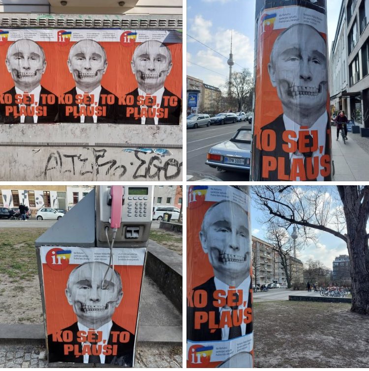 Labs! IR vāks ar Putina zombiju ceļo tālāk pasaulē - bildes no Berlīnes ielām šodien. Vietējo iniciatīva.