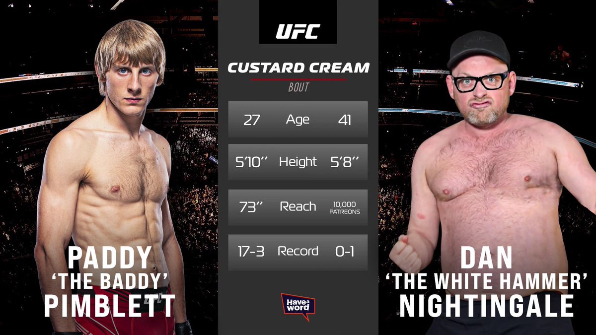Can’t wait for <a href="/theufcbaddy/">Paddy The Baddy</a>’s next bout though…

<a href="/Haveawordpod/">Have A Word</a> <a href="/DanHasAPodcast/">Dan Nightingale</a> <a href="/adamrowecomedy/">Adam Rowe</a> <a href="/SenseiCarl_/">〰️</a>