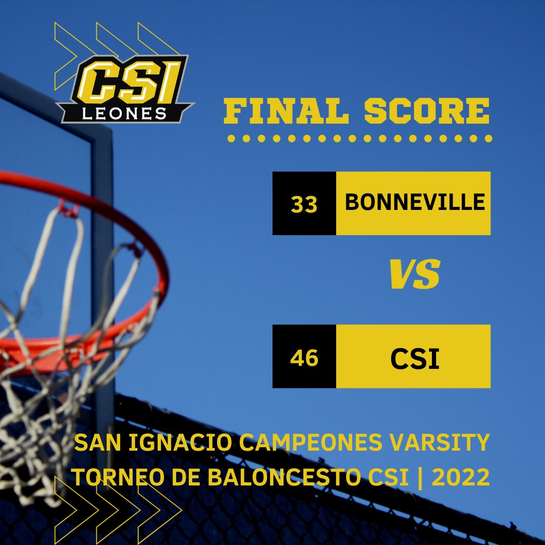 ColSanIgnacioPR's tweet photo. #CSIDeporte #CSITorneo | Final Varsity | Bonneville 33-46 San Ignacio | FINAL | #CSILEONES CAMPEONES Torneo de Baloncesto CSI 2022 https://t.co/JDt5YF2ojt
