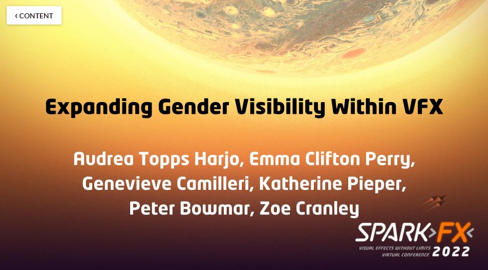 vansig's tweet photo. NOW LIVE: Expanding Gender Visibility Within VFX Q&amp;A w/ @drebbie, @Inclusionists &amp; more

Join Q&amp;A: https://t.co/QewtD8Eh4A

#sparkfx #spark2022 #sparkconference https://t.co/vrnmiMpUiR