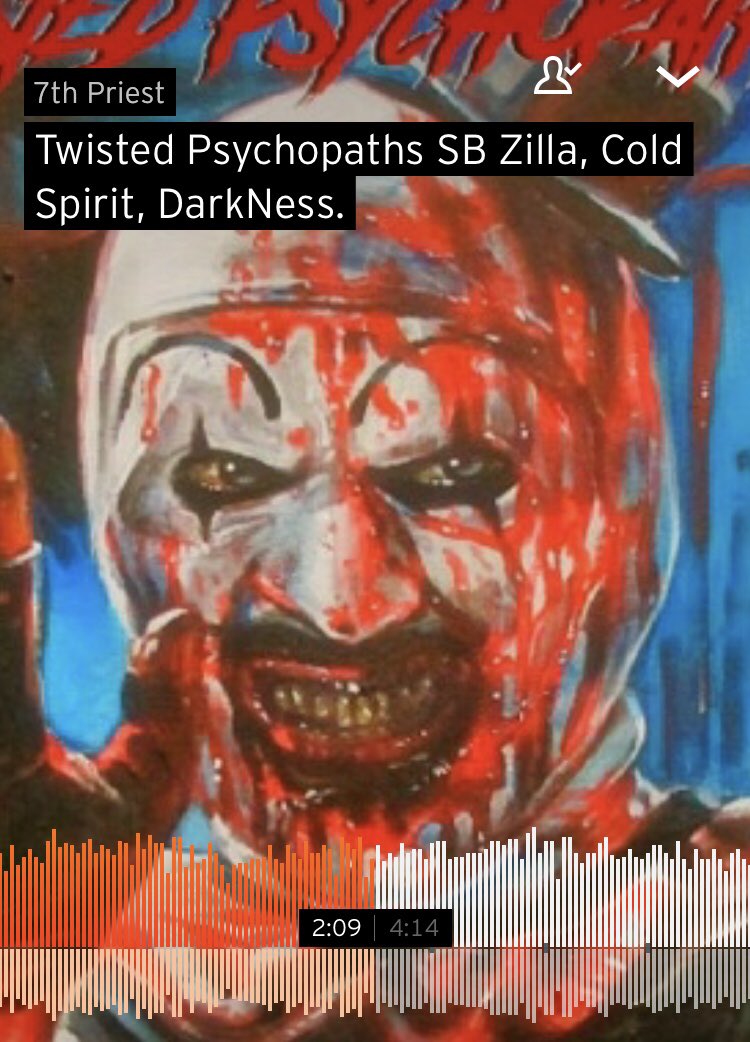 SkorpionMuzik's tweet photo. Twisted Psychopaths (feat. SB Zilla, Cold Spirit, DarkNess) by 7th Priest
π€‘πͺπ©Έ
https://t.co/OWwrxaem7c
@darkness09300 #whoisdarkness #7thpriest #horrorcore #boombap #undergroundhiphop #undergroundrap #realhiphop #hiphop https://t.co/aVOuT5GRxD