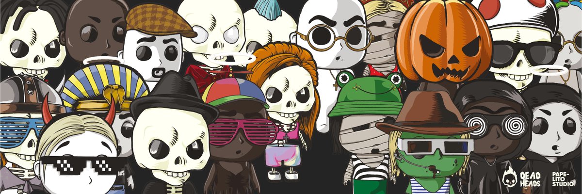 This is a #Twittercover for real degens and the empty space in the middle could be filled with your @DeadHeadsNFT … 

just ask anyone who had a DH illustration custom made by the Studio!

#deadheads <a href="/CursedGhosts666/">Cursed Ghost Collective</a> #NFTCollection