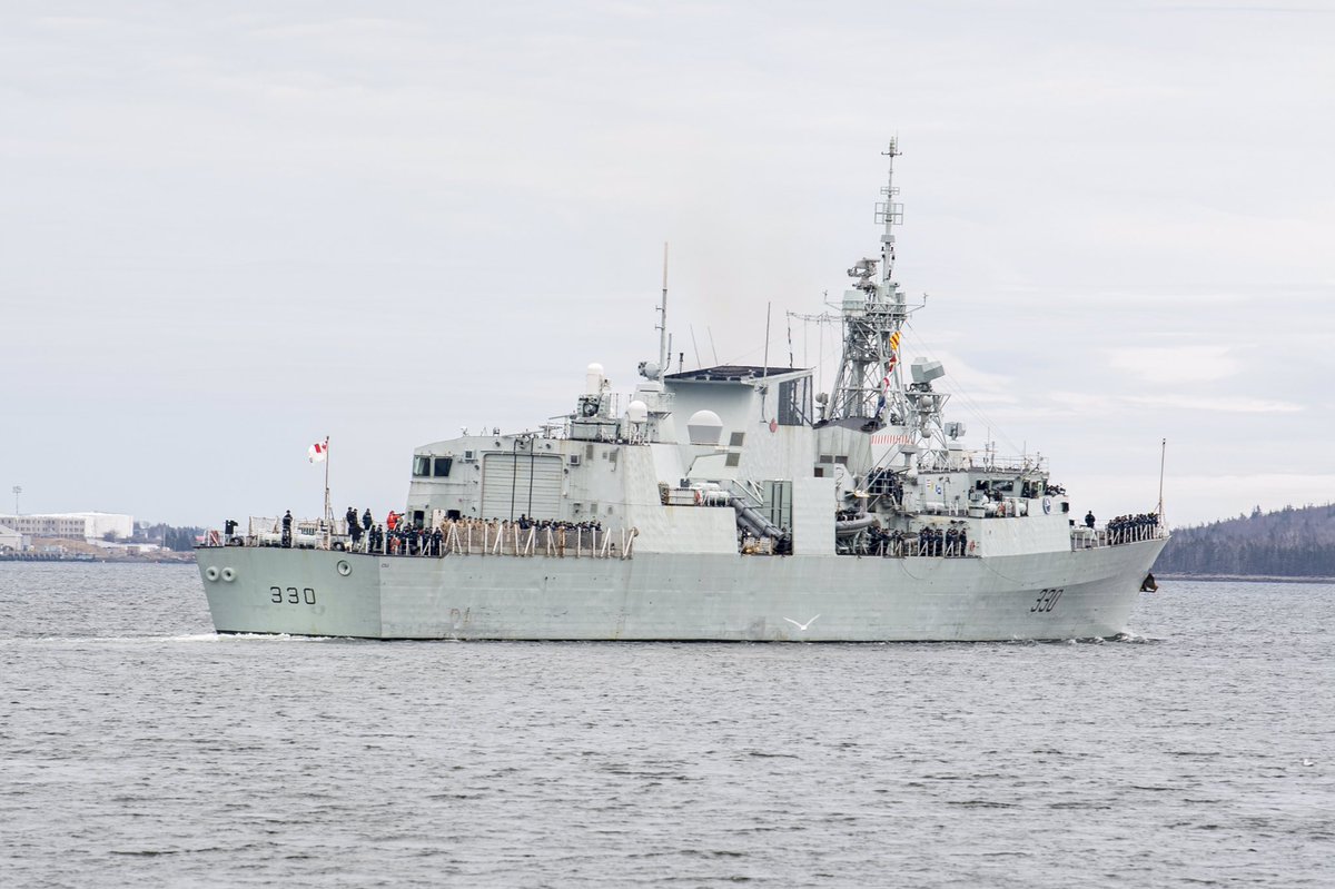 WarshipCam's tweet photo. HMCS Halifax (FFH 330) Halifax-class frigate leaving Halifax, Nova Scotia for 6-month European deployment - March 19, 2022 #hmcshalifax #ffh330

* photo posted by @RCN_MARLANT https://t.co/qmqUm0IYwt