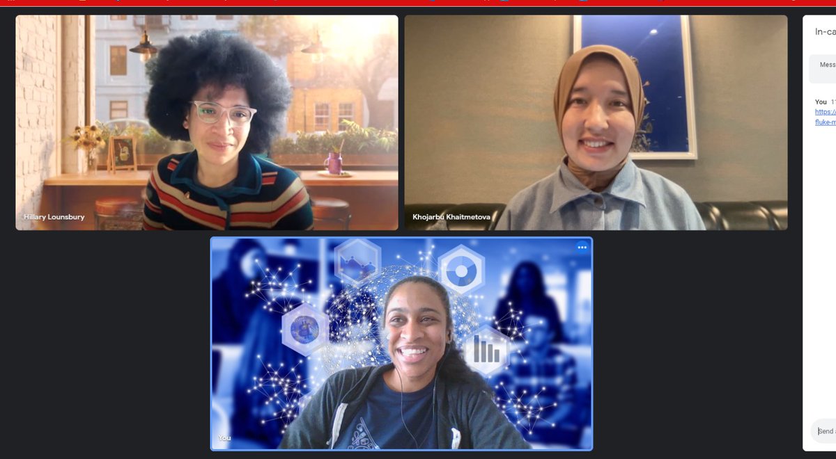 Tuesday, two of our <a href="/TechWomen/">TechWomen</a>  Emerging Leaders met with Hillary, a Senior TPM <a href="/BigCommerce/">BigCommerce</a>.  They discussed Hillary's career journey and how one goes about planning large projects.
#techwomen22
<a href="/BigEng/">BigEng</a>