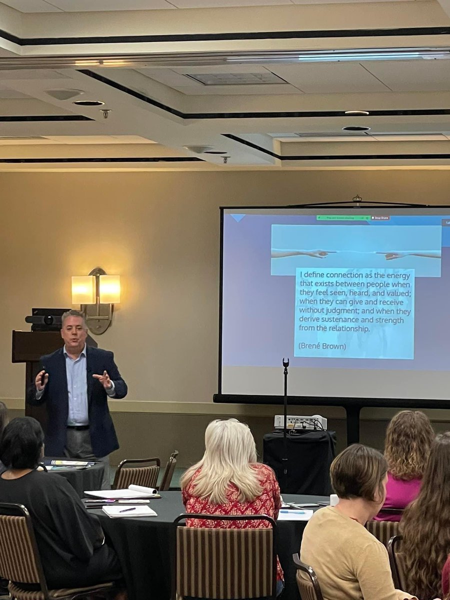 jkellyphd's tweet image. “I define connection as the energy that exists between people when they feel seen, heard, and valued; when they can give and receive without judgment; and when they derive sustenance and strength from the relationship.”-Brene Brown @scschoolpsycs #SCASP2022