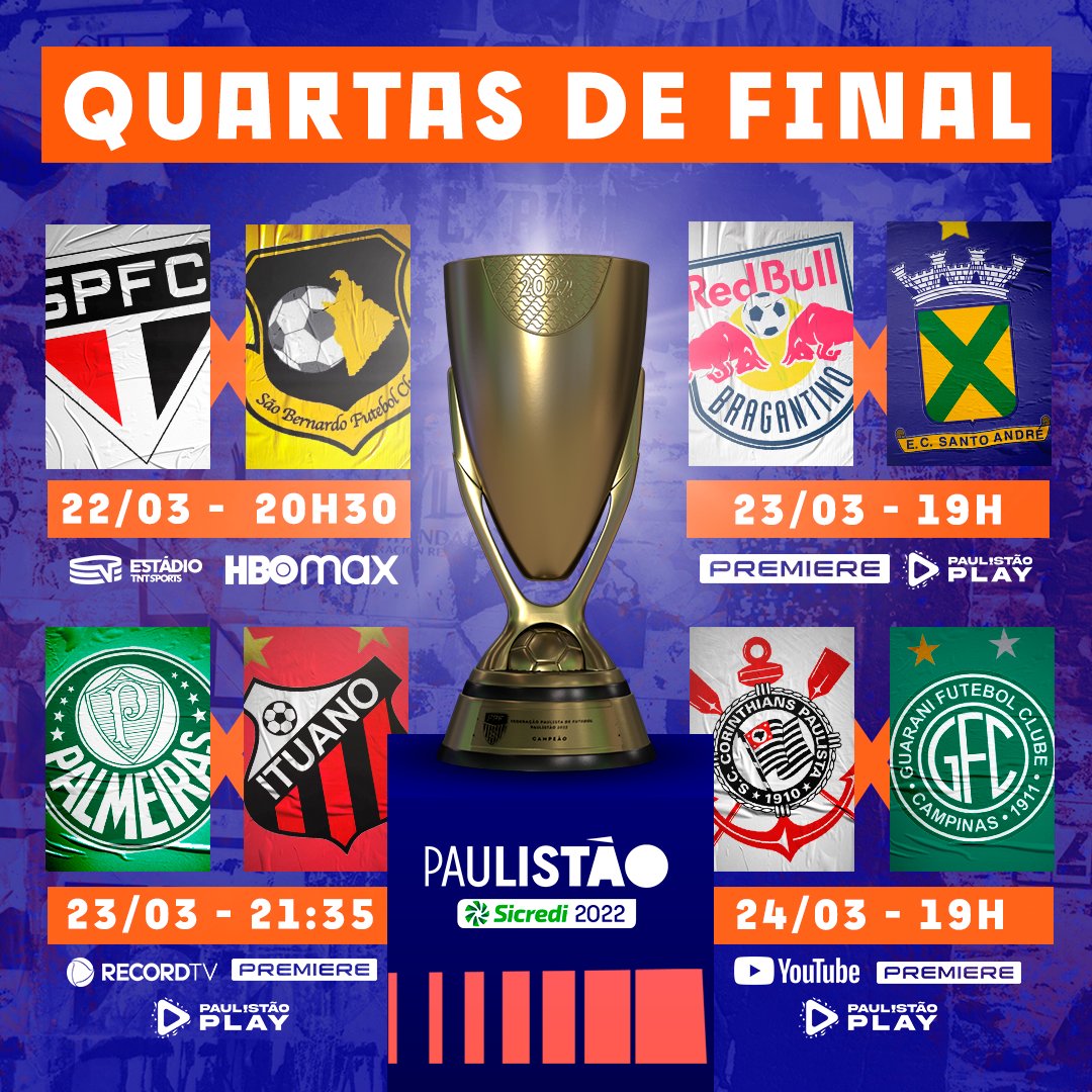 Paulistão on X: AS QUARTAS DE FINAL DO PAULISTÃO SICREDI VÃO PEGAR FOGOOO  🤯🤯🤯🤯 #FutebolPaulista #Paulistao22  / X