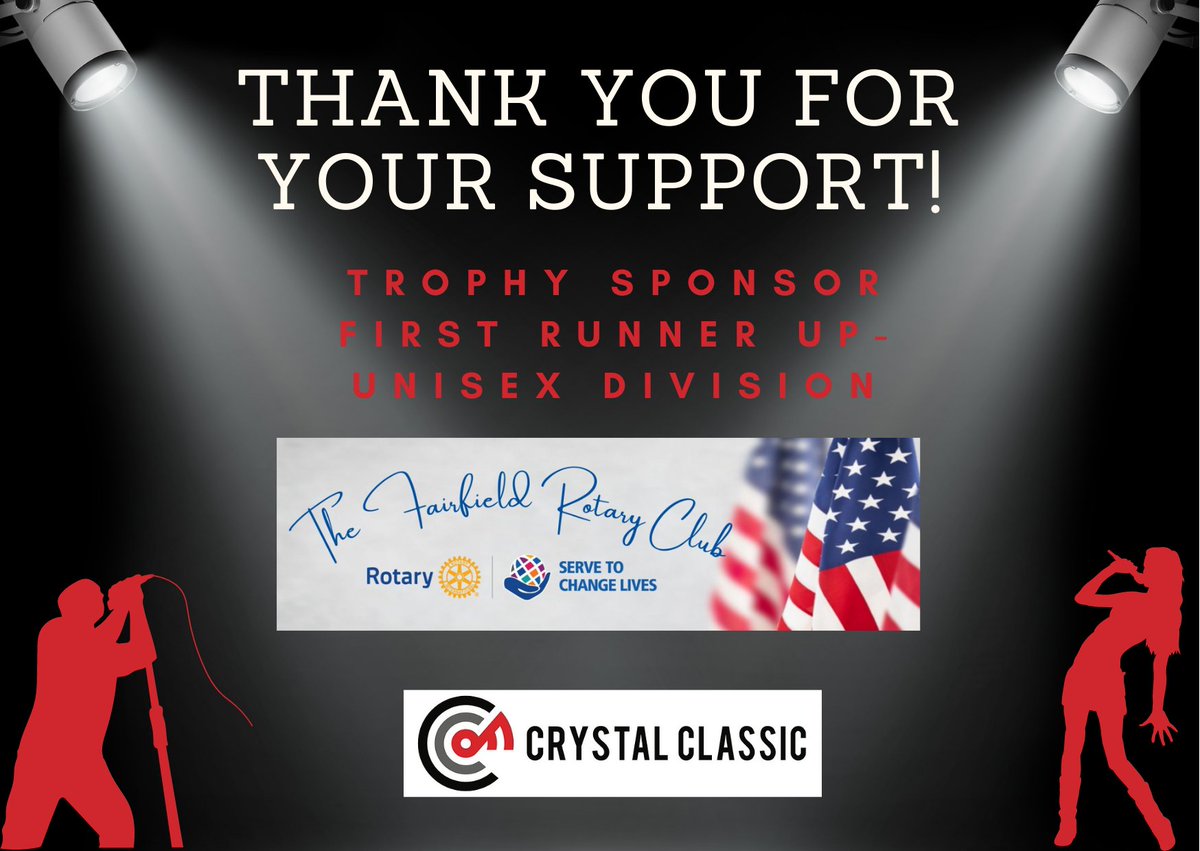 fcrystalclassic's tweet photo. Fairfield Crystal Classic would like to thank Rotary Club of Fairfield

Visit https://t.co/xSS9892vuJ to learn more about our 'First Runner Up - Unisex Division' Sponsor.

Visit https://t.co/6lRTn5RoRk to get your ticket, come to the High School today, or live stream. https://t.co/j9pZrwqB8H