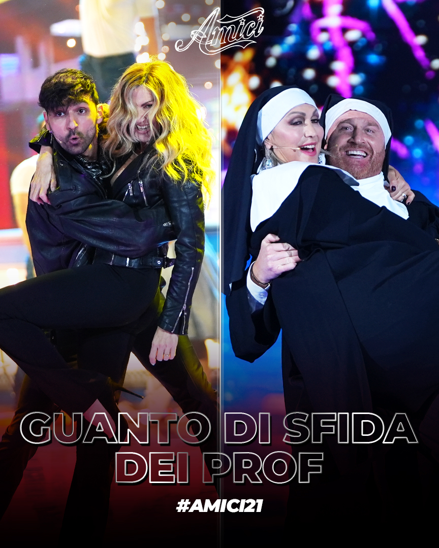 È arrivato il momento di cantare e ballare tutti insieme con il GUANTO DI SFIDA DEI PROF!!! Zerbi-Celentano o Cuccarini-Todaro, per chi state facendo il tifo? 😂🤩✨  #Amici21