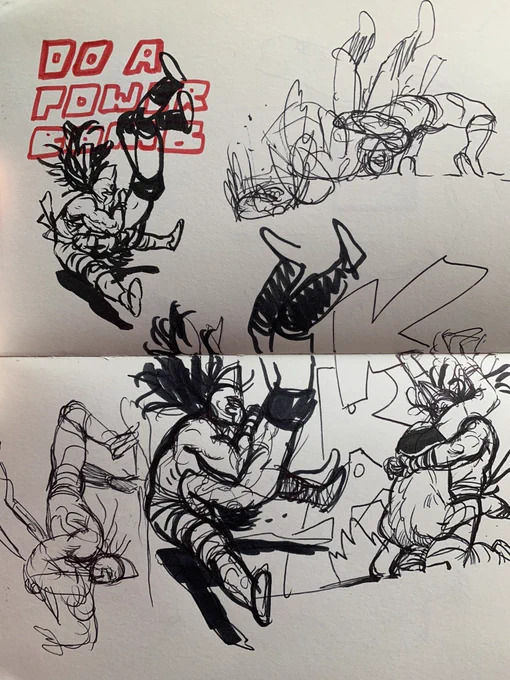 Wrestling sketching! #DoAPowerbomb 