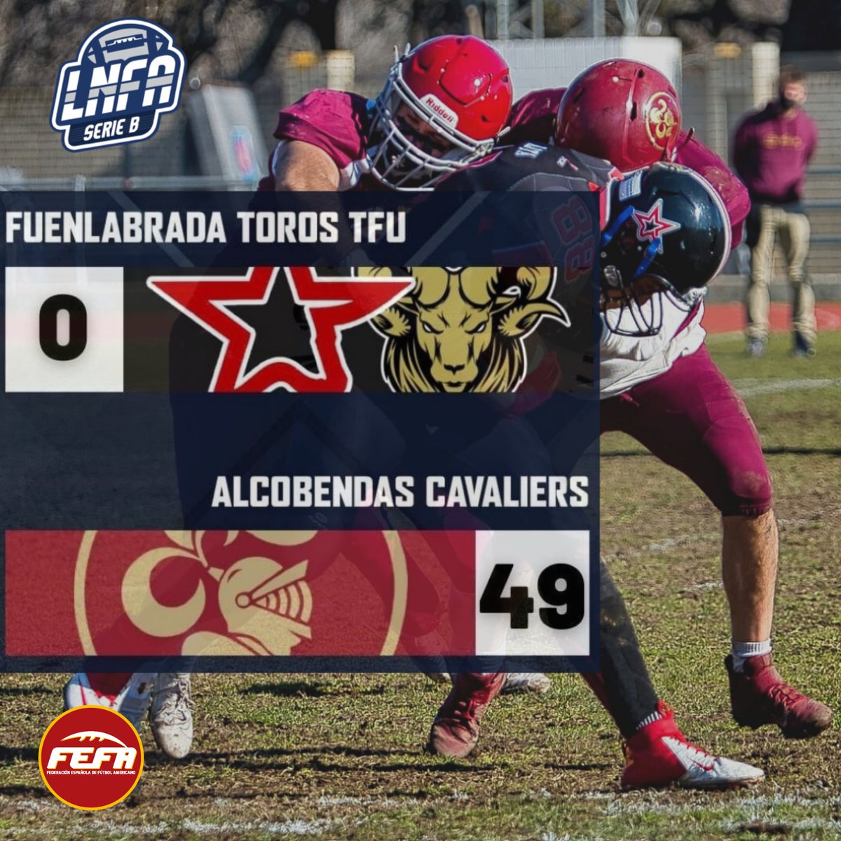 ❌ SERIE B ❌

No pudo ser,dimos todo en el verde...gran partido de @alcobendascavs desde aquí felicitarles por la Victoria.

📸@roberbhfoto 
<a href="/TorosAmFootball/">Fuenlabrada Toros</a> 
<a href="/tenerifeunited1/">Tenerife United</a> 
<a href="/madridxfootball/">MADRIDXFOOTBALL</a> 
<a href="/FEFA_Spain/">FEFA</a>