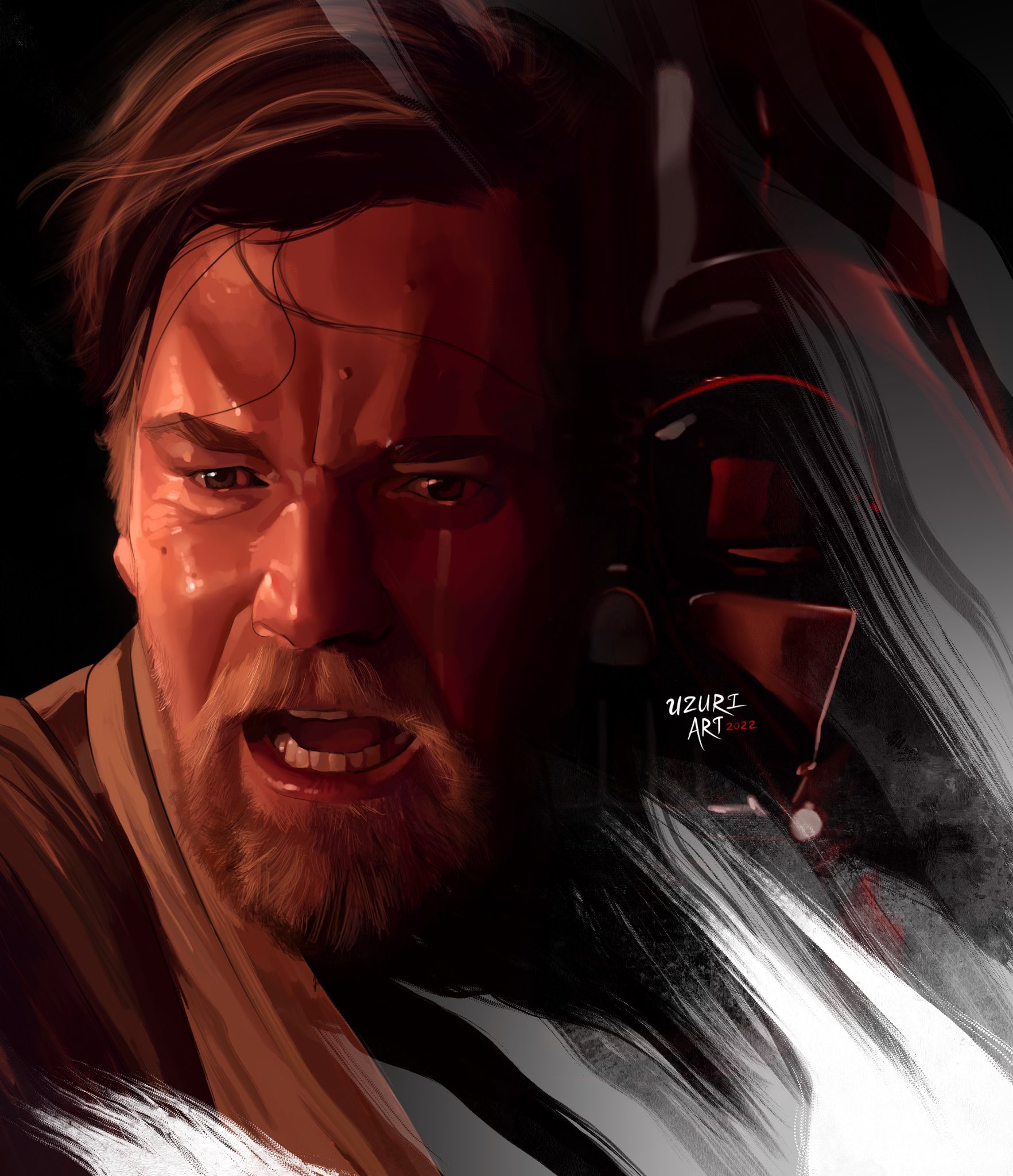 Uzuri Art on X: For this week's #StarWars What If…? I'm imagining an older  Qui-Gon Jinn with his apprentice, Anakin Skywalker. How would things have  been if Qui-Gon had trained him? #digitalart #
