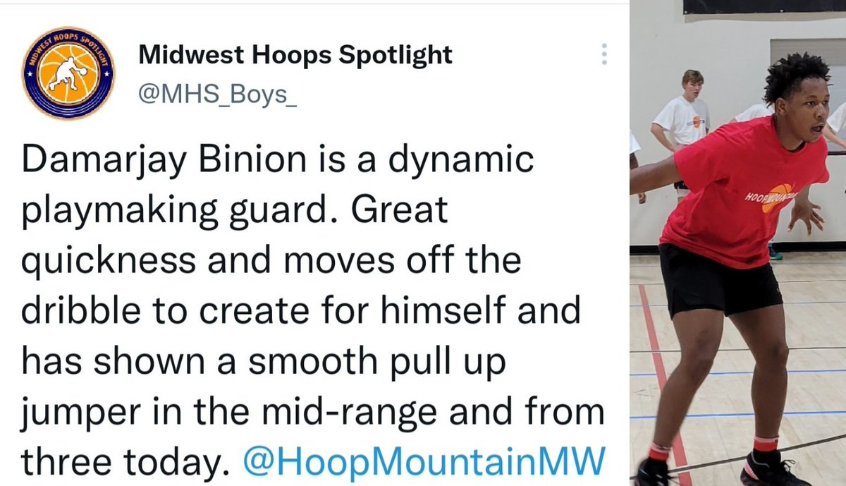 2023 Damarjay Binion (5'-11" G <a href="/PrepLegal/">Legal Prep Wildcats Hoops</a>/<a href="/931Elite/">931EliteBasketball</a>) had a good showing at the Hoop Mountain Spring Showcase. <a href="/MHS_Boys_/">Midwest Hoops Spotlight</a> <a href="/HoopMountainMW/">Hoop Mountain Midwest</a> <a href="/DamarjayB/">doubleO_Maj</a>