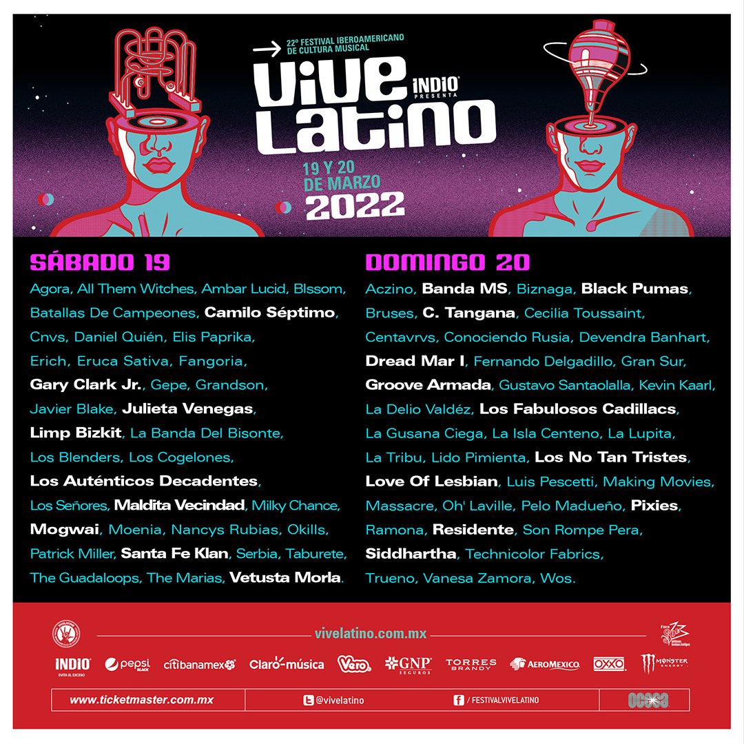DisidentteUrb's tweet photo. Listos para disfrutar el @vivelatino!!! 🤟🏻🎤🎸🎶
Checa el Mapa y los Horarios por día.
Qué bandas a ver?
#ViveLatino
#ViveLatino2022
#VL2022
#VL22 https://t.co/nOU21XClEw