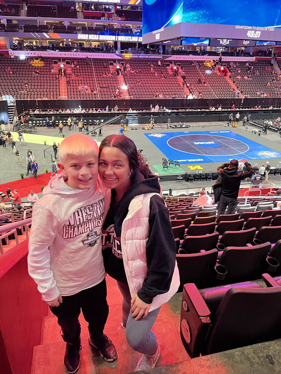 little man hoping to be wrestling here  someday himself, out on the mat!! #NCAAWrestling