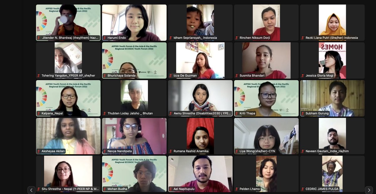 ypeerap's tweet photo. Day 2 of APFSD Youth Forum 2022 &amp; ECOSOC Regional Youth Forum officially started !!

#TAGYOURSELF :) 

#APFSDYouth2022
#ECOSOCYouthAP2022 https://t.co/Qv0Xq72kjR