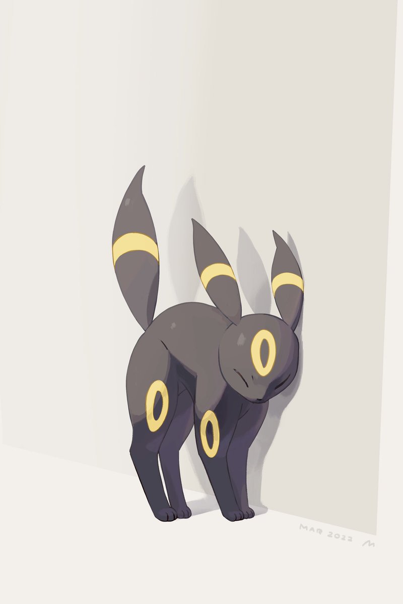 umbreon no humans pokemon (creature) solo full body closed eyes closed mouth toes  illustration images
