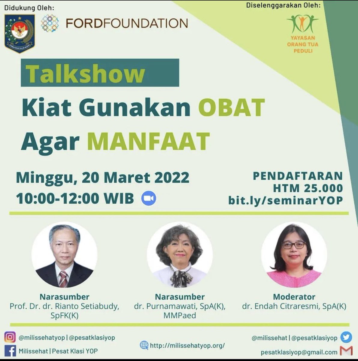 Apa si tema talkshow kali ini?
“Kiat gunakan obat agar manfaat”.