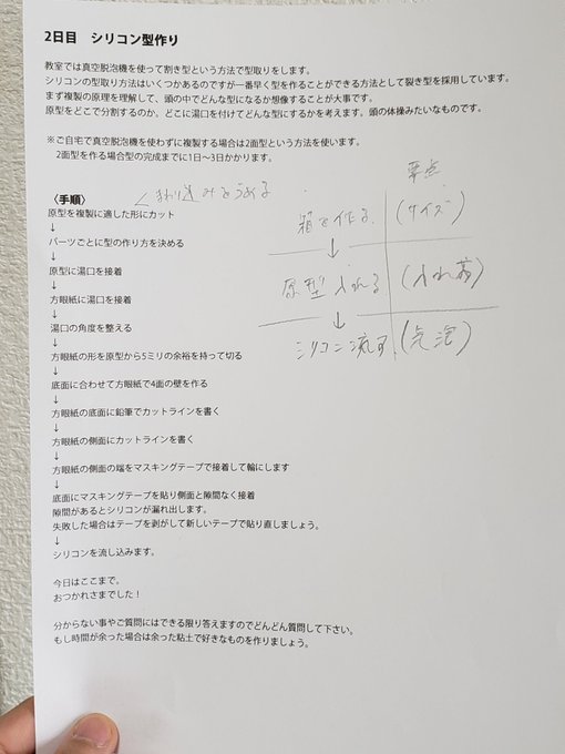 2日目は型取りの時間をしっかり取ってシリコン型の作り方をレクチャーしました😃
#3日間の造形教室 